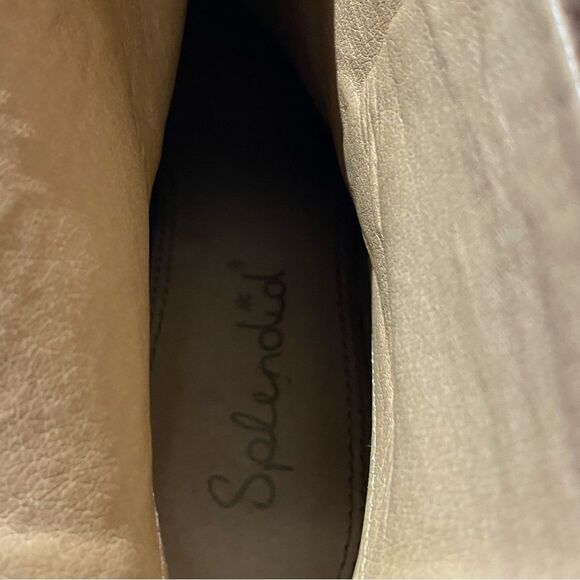 Splendid Fine Leather Booties Tan With Block Heel Women's Size 8.5 - Picture 8 of 13